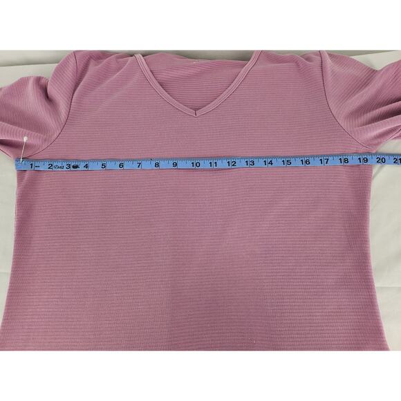 SEGMENTS ESSENTIALS WOMEN'S PINK WOVEN V-NECK CASUAL BLOUSE TOP SIZE MEDIUM - Picture 6 of 7